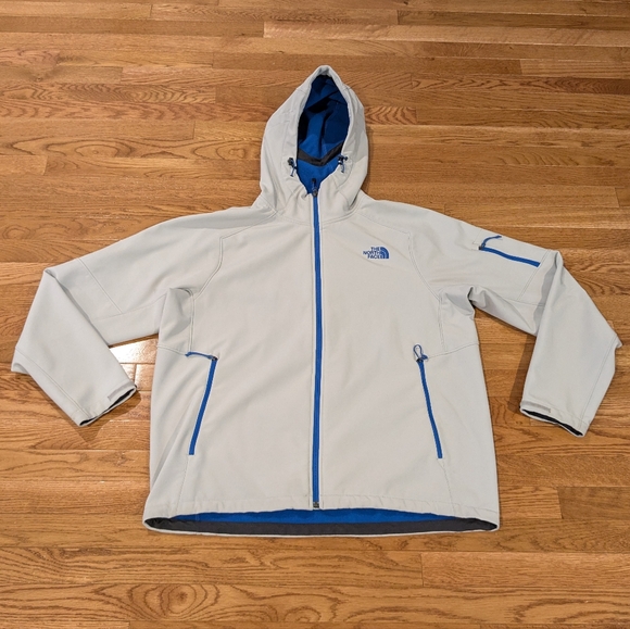 The North Face Other - The North Face Gray Hooded Jacket with Blue Accents Extra-large XL